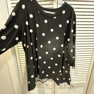 Anne Klein Women’s Plus 3X polka-dotted Tunic